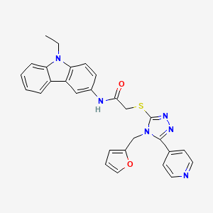 molecular formula C28H24N6O2S B4153773 N-(9-ethyl-9H-carbazol-3-yl)-2-{[4-(2-furylmethyl)-5-(4-pyridinyl)-4H-1,2,4-triazol-3-yl]thio}acetamide 