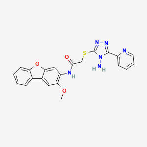 molecular formula C22H18N6O3S B4153781 2-(4-amino-5-(2-pyridyl)(1,2,4-triazol-3-ylthio))-N-(2-methoxybenzo[3,4-b]benz o[d]furan-3-yl)acetamide 