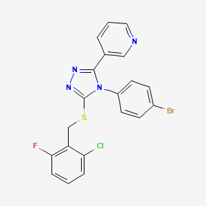 molecular formula C20H13BrClFN4S B4153797 3-(4-(4-Bromophenyl)-5-((2-chloro-6-fluorobenzyl)thio)-4H-1,2,4-triazol-3-yl)pyridine CAS No. 678541-90-7