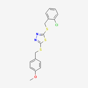 molecular formula C17H15ClN2OS3 B4153801 2-((2-Chlorobenzyl)thio)-5-((4-methoxybenzyl)thio)-1,3,4-thiadiazole CAS No. 681006-56-4