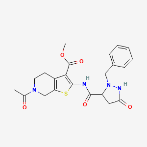 methyl 6-acetyl-2-[(2-benzyl-5-oxopyrazolidine-3-carbonyl)amino]-5,7-dihydro-4H-thieno[2,3-c]pyridine-3-carboxylate