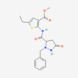 molecular formula C19H21N3O4S B4153814 methyl 2-{[(2-benzyl-5-oxo-3-pyrazolidinyl)carbonyl]amino}-5-ethyl-3-thiophenecarboxylate 