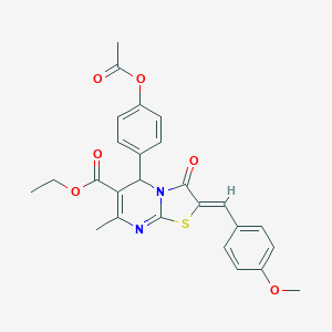 ethyl 5-[4-(acetyloxy)phenyl]-2-(4-methoxybenzylidene)-7-methyl-3-oxo-2,3-dihydro-5H-[1,3]thiazolo[3,2-a]pyrimidine-6-carboxylate