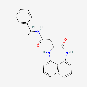 2-(3-oxo-1,2,3,4-tetrahydronaphtho[1,8-ef][1,4]diazepin-2-yl)-N-(1-phenylethyl)acetamide