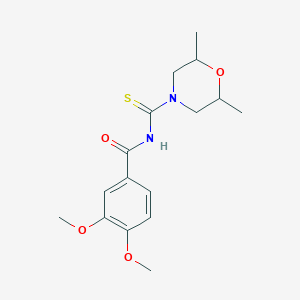 molecular formula C16H22N2O4S B4153837 N-[(2,6-dimethyl-4-morpholinyl)carbonothioyl]-3,4-dimethoxybenzamide 