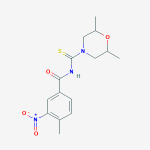 molecular formula C15H19N3O4S B4153848 N-[(2,6-dimethyl-4-morpholinyl)carbonothioyl]-4-methyl-3-nitrobenzamide 