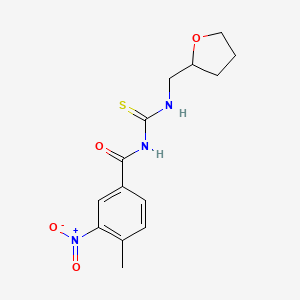 molecular formula C14H17N3O4S B4153849 4-methyl-3-nitro-N-{[(tetrahydro-2-furanylmethyl)amino]carbonothioyl}benzamide 