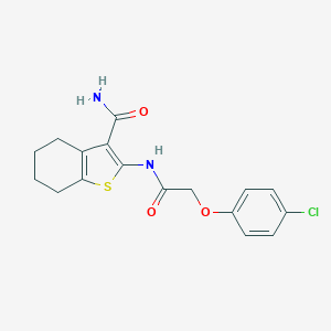 molecular formula C17H17ClN2O3S B415385 2-{[(4-Chlorophenoxy)acetyl]amino}-4,5,6,7-tetrahydro-1-benzothiophene-3-carboxamide CAS No. 301224-27-1