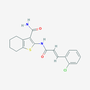 B415386 2-{[3-(2-Chlorophenyl)acryloyl]amino}-4,5,6,7-tetrahydro-1-benzothiophene-3-carboxamide CAS No. 5852-28-8