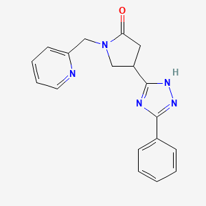 4-(3-phenyl-1H-1,2,4-triazol-5-yl)-1-(pyridin-2-ylmethyl)pyrrolidin-2-one