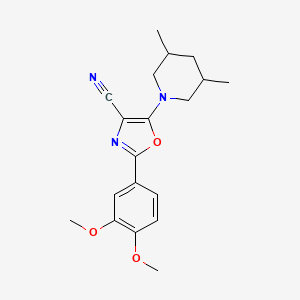 molecular formula C19H23N3O3 B4153878 2-(3,4-dimethoxyphenyl)-5-(3,5-dimethyl-1-piperidinyl)-1,3-oxazole-4-carbonitrile 