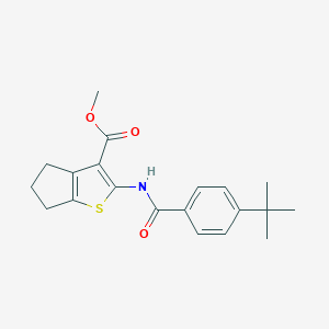 molecular formula C20H23NO3S B415388 methyl 2-[(4-tert-butylbenzoyl)amino]-5,6-dihydro-4H-cyclopenta[b]thiophene-3-carboxylate 