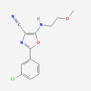 molecular formula C13H12ClN3O2 B4153881 2-(3-chlorophenyl)-5-[(2-methoxyethyl)amino]-1,3-oxazole-4-carbonitrile 