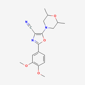 molecular formula C18H21N3O4 B4153884 2-(3,4-Dimethoxyphenyl)-5-(2,6-dimethylmorpholin-4-yl)-1,3-oxazole-4-carbonitrile 