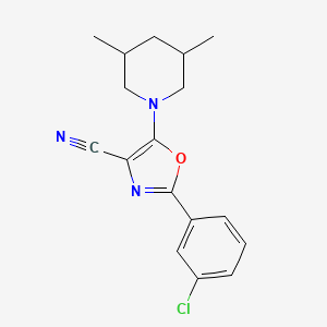 molecular formula C17H18ClN3O B4153891 2-(3-Chlorophenyl)-5-(3,5-dimethylpiperidin-1-yl)-1,3-oxazole-4-carbonitrile 