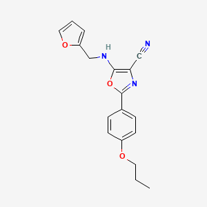 molecular formula C18H17N3O3 B4153908 5-[(2-furylmethyl)amino]-2-(4-propoxyphenyl)-1,3-oxazole-4-carbonitrile 