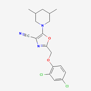 molecular formula C18H19Cl2N3O2 B4153909 2-[(2,4-Dichlorophenoxy)methyl]-5-(3,5-dimethylpiperidin-1-yl)-1,3-oxazole-4-carbonitrile 