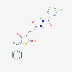 3-chloro-N'-{3-[5-(4-methylbenzylidene)-2,4-dioxo-1,3-thiazolidin-3-yl]propanoyl}benzohydrazide