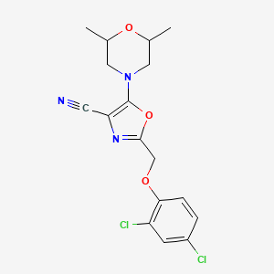 molecular formula C17H17Cl2N3O3 B4153915 2-[(2,4-dichlorophenoxy)methyl]-5-(2,6-dimethyl-4-morpholinyl)-1,3-oxazole-4-carbonitrile 