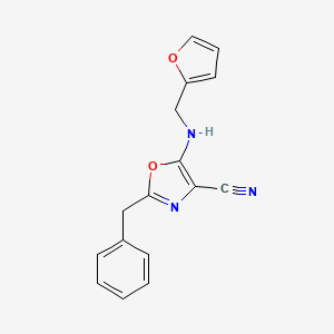 2-benzyl-5-[(2-furylmethyl)amino]-1,3-oxazole-4-carbonitrile