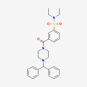 molecular formula C28H33N3O3S B4153940 3-{[4-(diphenylmethyl)-1-piperazinyl]carbonyl}-N,N-diethylbenzenesulfonamide 