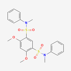 molecular formula C22H24N2O6S2 B4153951 4,6-dimethoxy-N,N'-dimethyl-N,N'-diphenyl-1,3-benzenedisulfonamide 