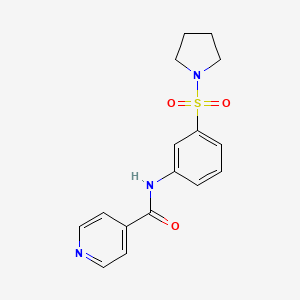 molecular formula C16H17N3O3S B4153959 N-(3-pyrrolidin-1-ylsulfonylphenyl)pyridine-4-carboxamide 