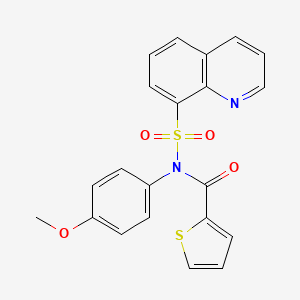 molecular formula C21H16N2O4S2 B4153988 N-(4-methoxyphenyl)-N-(8-quinolinylsulfonyl)-2-thiophenecarboxamide 