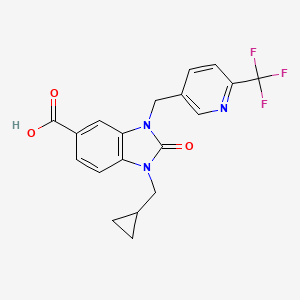 1-(cyclopropylmethyl)-2-oxo-3-{[6-(trifluoromethyl)pyridin-3-yl]methyl}-2,3-dihydro-1H-benzimidazole-5-carboxylic acid