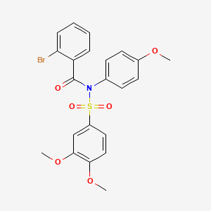 2-bromo-N-(3,4-dimethoxyphenyl)sulfonyl-N-(4-methoxyphenyl)benzamide