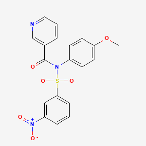 molecular formula C19H15N3O6S B4154025 N-(4-methoxyphenyl)-N-[(3-nitrophenyl)sulfonyl]nicotinamide 