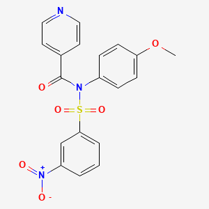 N-(4-methoxyphenyl)-N-[(3-nitrophenyl)sulfonyl]isonicotinamide