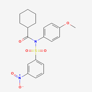 molecular formula C20H22N2O6S B4154036 N-(4-methoxyphenyl)-N-(3-nitrophenyl)sulfonylcyclohexanecarboxamide 