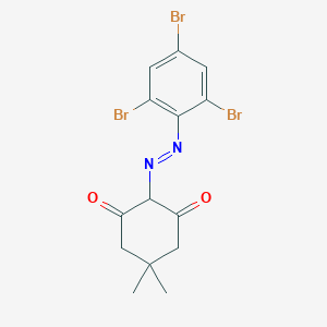 molecular formula C14H13Br3N2O2 B415404 5,5-Dimethyl-2-[(2,4,6-tribromophenyl)diazenyl]-1,3-cyclohexanedione 