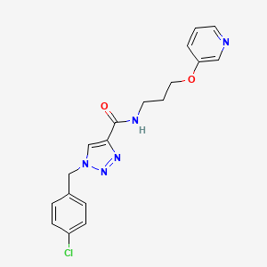 molecular formula C18H18ClN5O2 B4154048 1-(4-chlorobenzyl)-N-[3-(3-pyridinyloxy)propyl]-1H-1,2,3-triazole-4-carboxamide 