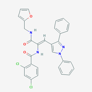 2,4-dichloro-N-(2-(1,3-diphenyl-1H-pyrazol-4-yl)-1-{[(2-furylmethyl)amino]carbonyl}vinyl)benzamide