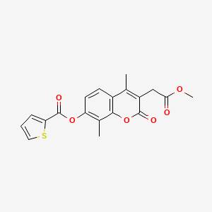 3-(2-methoxy-2-oxoethyl)-4,8-dimethyl-2-oxo-2H-chromen-7-yl thiophene-2-carboxylate