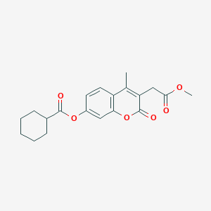 3-(2-methoxy-2-oxoethyl)-4-methyl-2-oxo-2H-chromen-7-yl cyclohexanecarboxylate