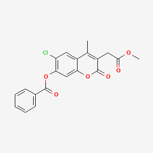 molecular formula C20H15ClO6 B4154111 6-chloro-3-(2-methoxy-2-oxoethyl)-4-methyl-2-oxo-2H-chromen-7-yl benzoate 