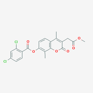 3-(2-methoxy-2-oxoethyl)-4,8-dimethyl-2-oxo-2H-chromen-7-yl 2,4-dichlorobenzoate