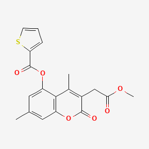 molecular formula C19H16O6S B4154133 3-(2-methoxy-2-oxoethyl)-4,7-dimethyl-2-oxo-2H-chromen-5-yl 2-thiophenecarboxylate 