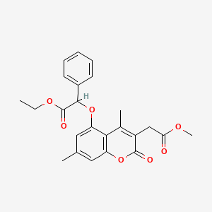 molecular formula C24H24O7 B4154140 ETHYL 2-{[3-(2-METHOXY-2-OXOETHYL)-4,7-DIMETHYL-2-OXO-2H-CHROMEN-5-YL]OXY}-2-PHENYLACETATE 