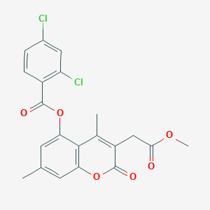 molecular formula C21H16Cl2O6 B4154149 3-(2-methoxy-2-oxoethyl)-4,7-dimethyl-2-oxo-2H-chromen-5-yl 2,4-dichlorobenzoate 