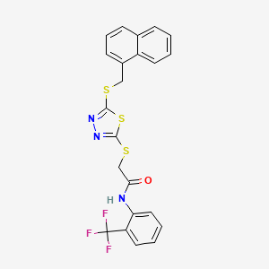 2-[[5-(naphthalen-1-ylmethylsulfanyl)-1,3,4-thiadiazol-2-yl]sulfanyl]-N-[2-(trifluoromethyl)phenyl]acetamide