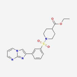 ethyl 1-[(3-imidazo[1,2-a]pyrimidin-2-ylphenyl)sulfonyl]-4-piperidinecarboxylate