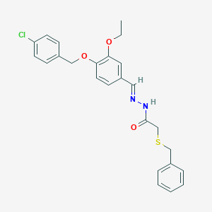 molecular formula C25H25ClN2O3S B415422 2-(benzylsulfanyl)-N'-{4-[(4-chlorobenzyl)oxy]-3-ethoxybenzylidene}acetohydrazide 