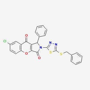 molecular formula C26H16ClN3O3S2 B4154229 2-[5-(benzylthio)-1,3,4-thiadiazol-2-yl]-7-chloro-1-phenyl-1,2-dihydrochromeno[2,3-c]pyrrole-3,9-dione 