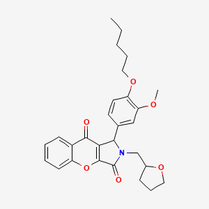 1-[3-Methoxy-4-(pentyloxy)phenyl]-2-(tetrahydrofuran-2-ylmethyl)-1,2-dihydrochromeno[2,3-c]pyrrole-3,9-dione