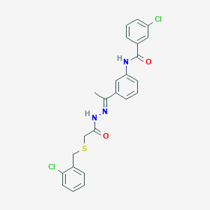 3-chloro-N-[3-(N-{[(2-chlorobenzyl)sulfanyl]acetyl}ethanehydrazonoyl)phenyl]benzamide