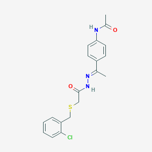 N-[4-(N-{[(2-chlorobenzyl)sulfanyl]acetyl}ethanehydrazonoyl)phenyl]acetamide